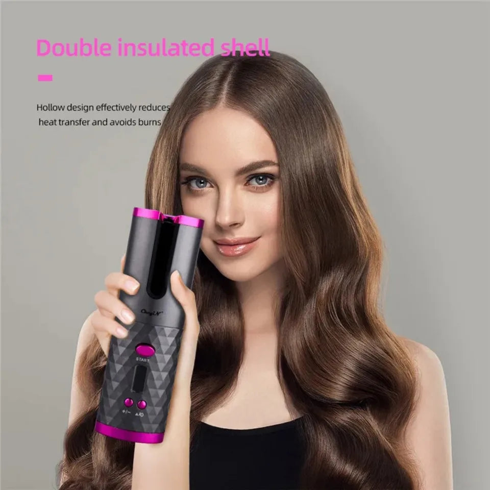 Cordless Automatic Rotating Hair Curler USB Rechargeable Curling Iron LED Display Temperature Adjustable styling tool заколки