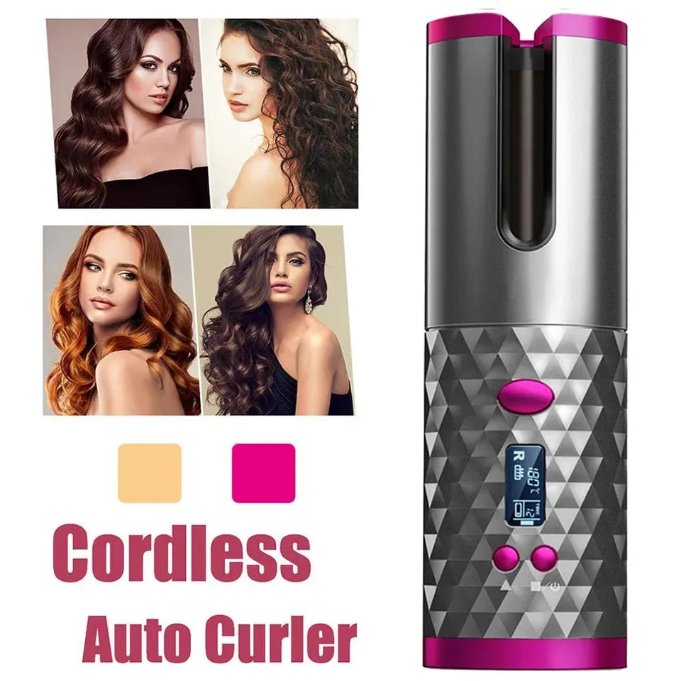Cordless Automatic Rotating Hair Curler USB Rechargeable Curling Iron LED Display Temperature Adjustable styling tool заколки