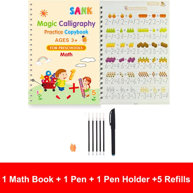 4pcs Magic Practice Copybook Pen Preschools Kids Calligraphy